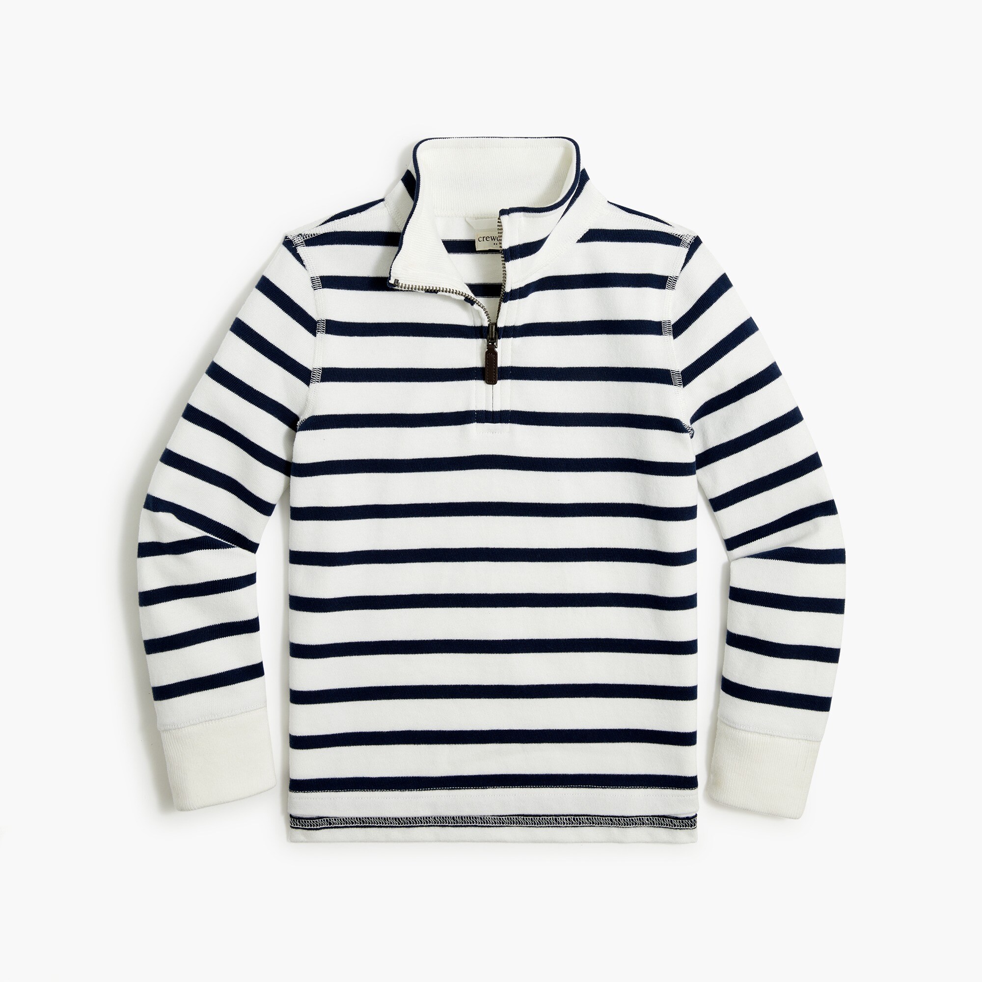 Boys' striped sueded half-zip popover sweatshirt