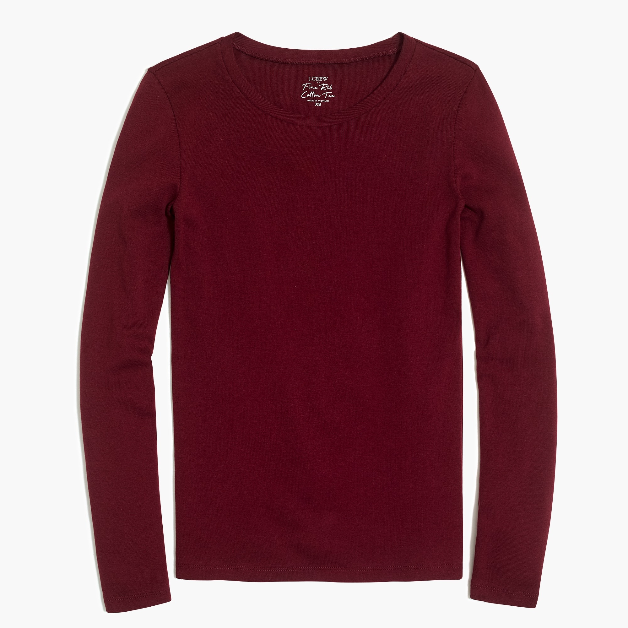 red cotton long sleeve shirt