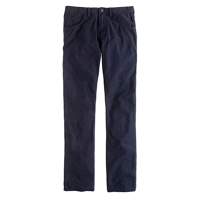 Flannel-lined washed cotton jean in slim-straight fit : | J.Crew