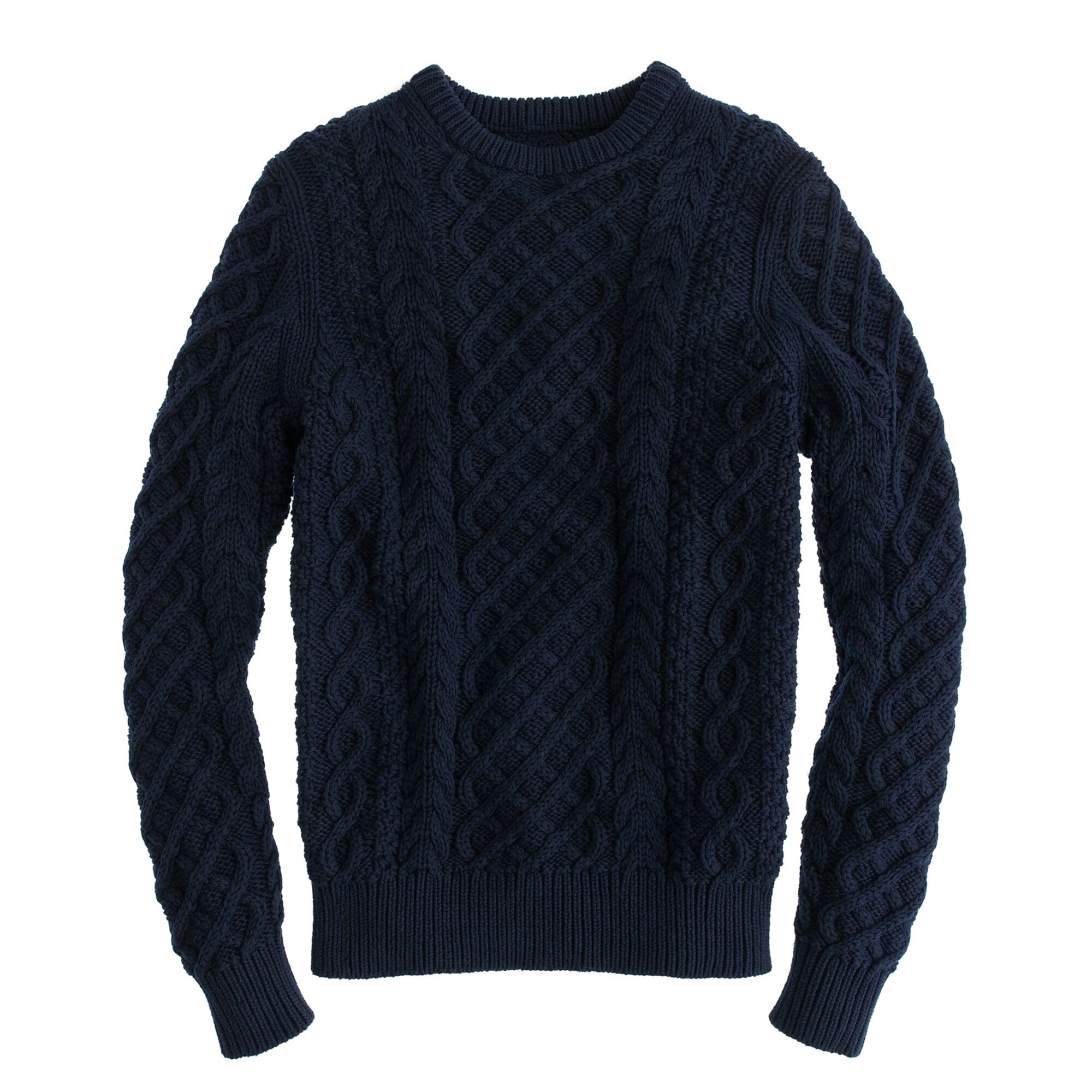 Cotton cable crewneck sweater : | J.Crew