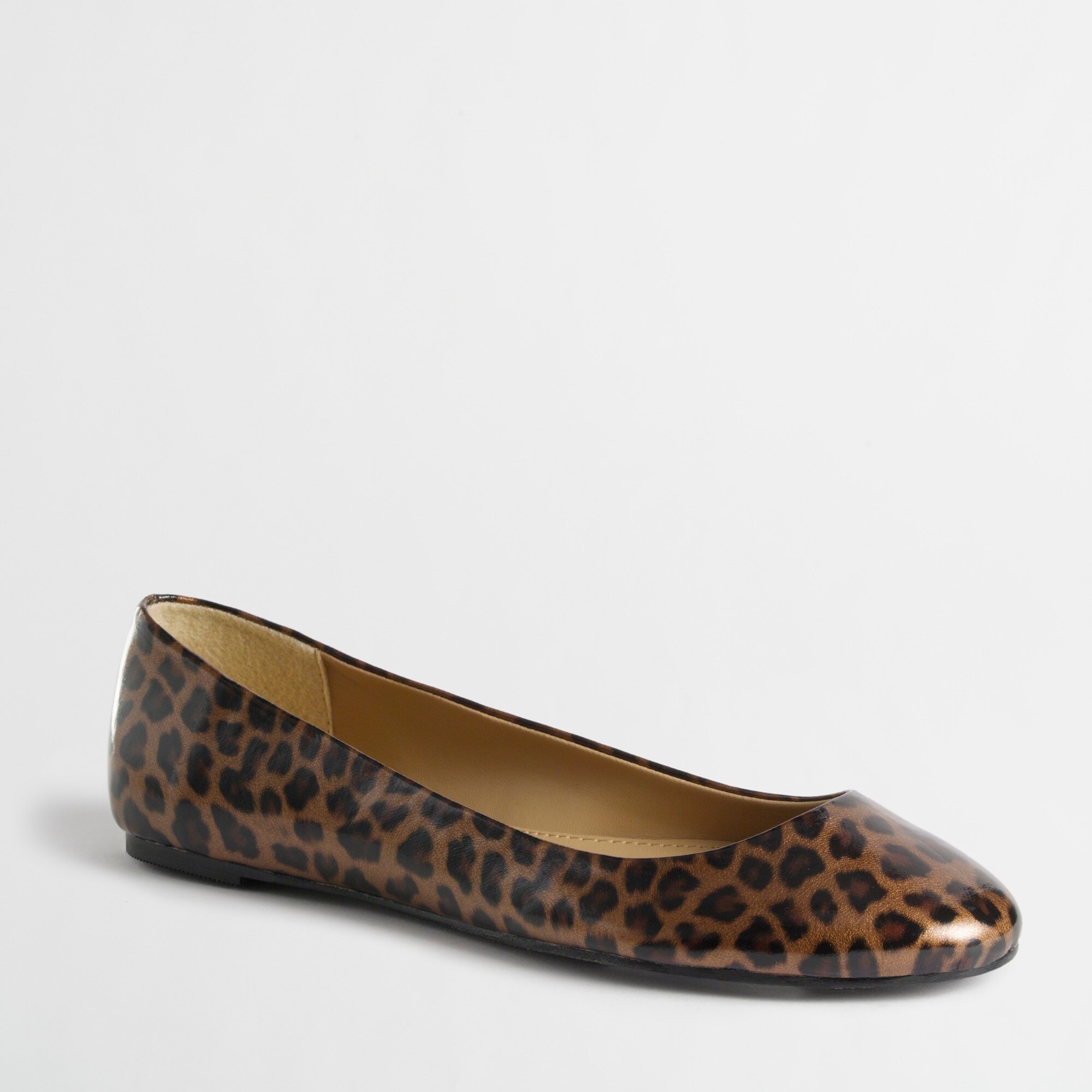 Factory patent tortoise ballet flats