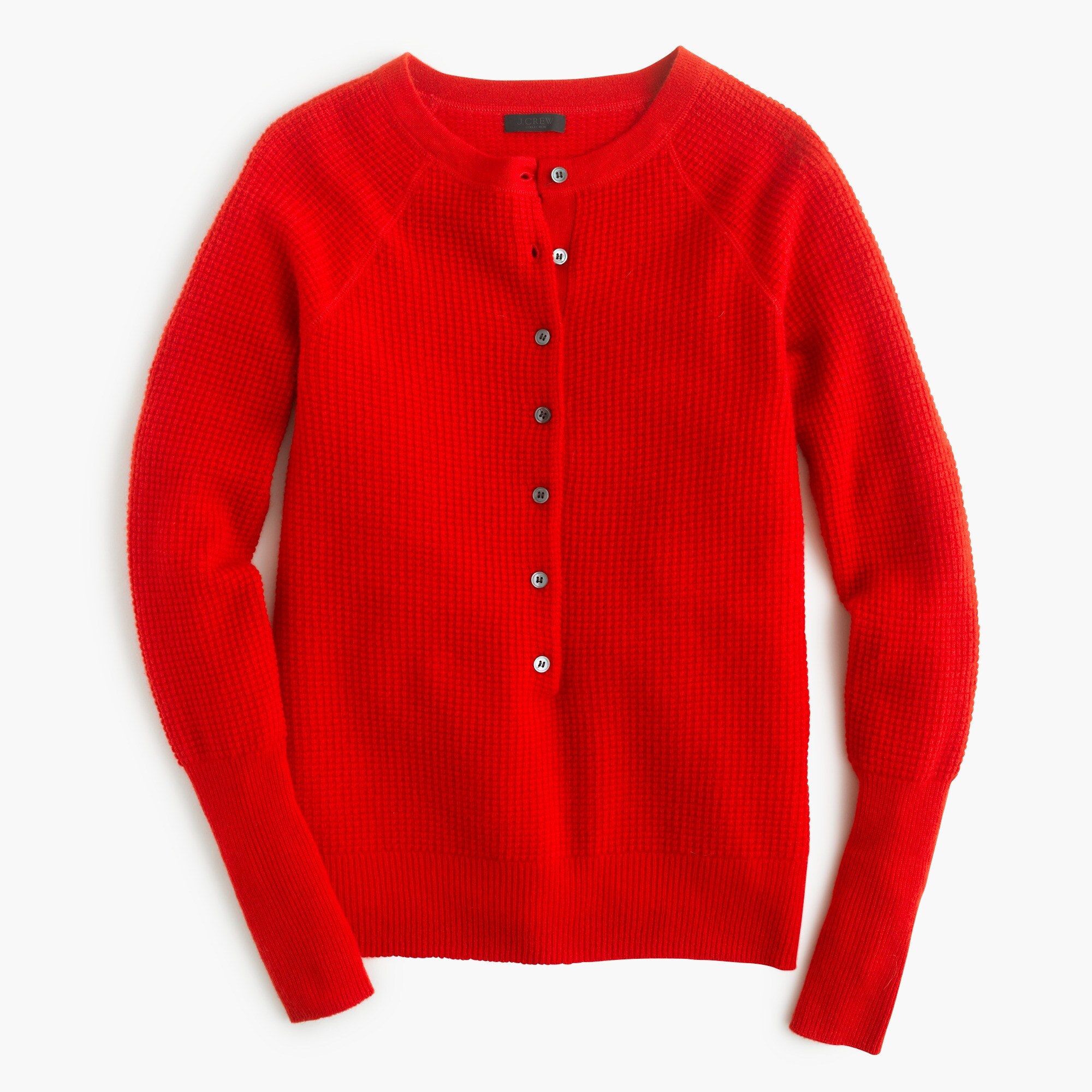 Italian cashmere waffle henley sweater