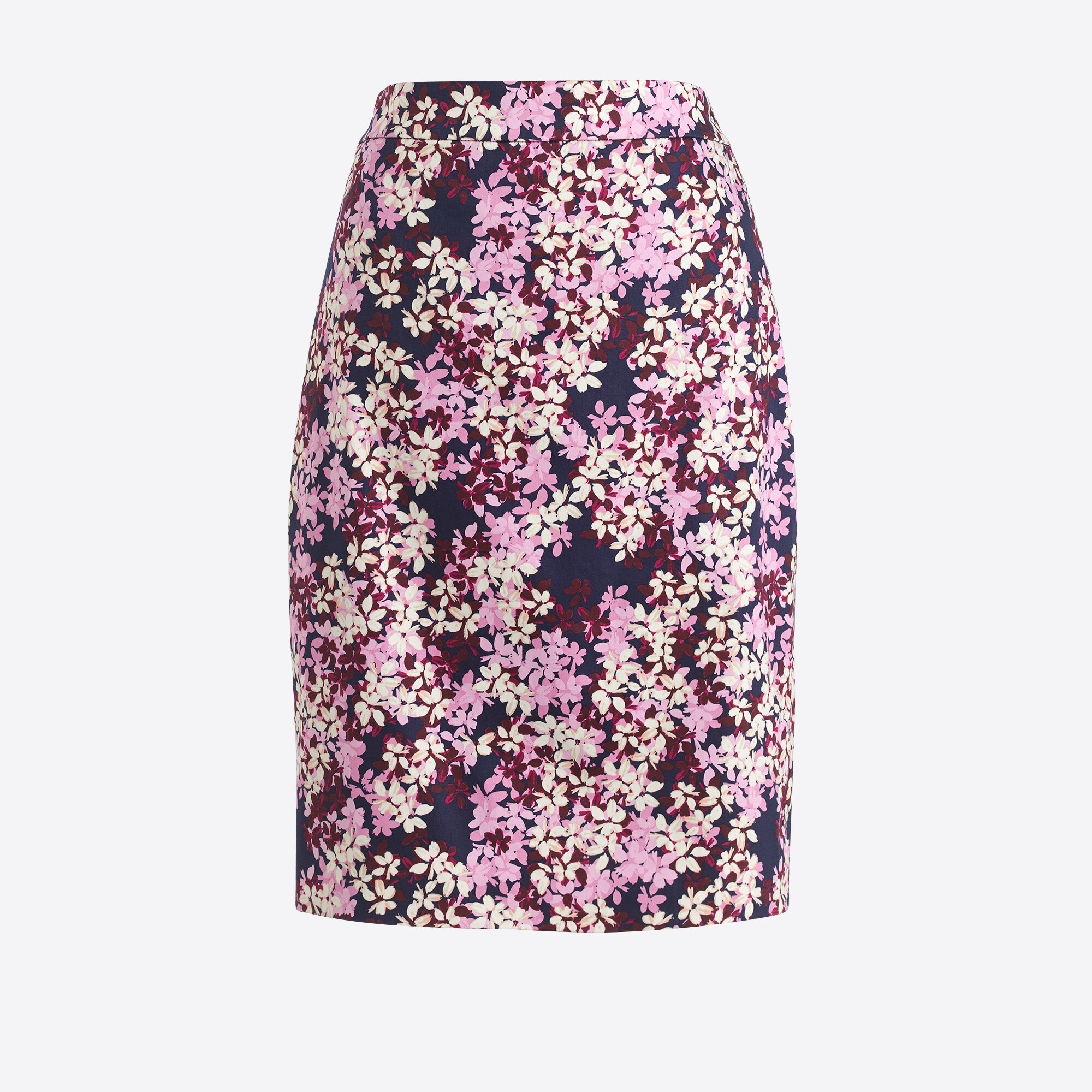 Printed pencil skirt in sateen dot