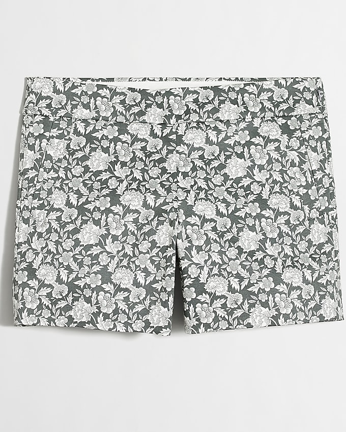 factory: 5" printed stretch chino short for women, right side, view zoomed