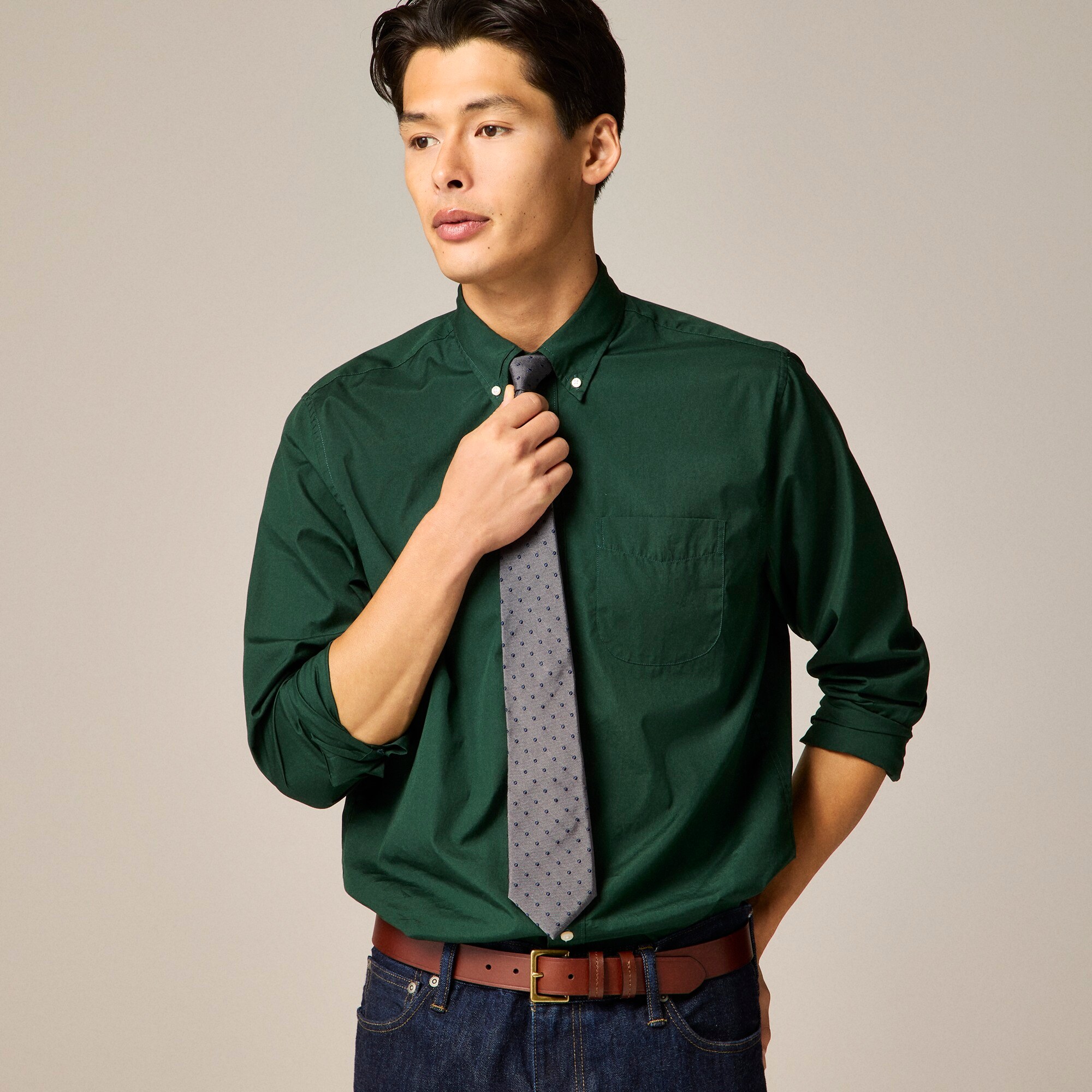 Italian silk repp tie in dot