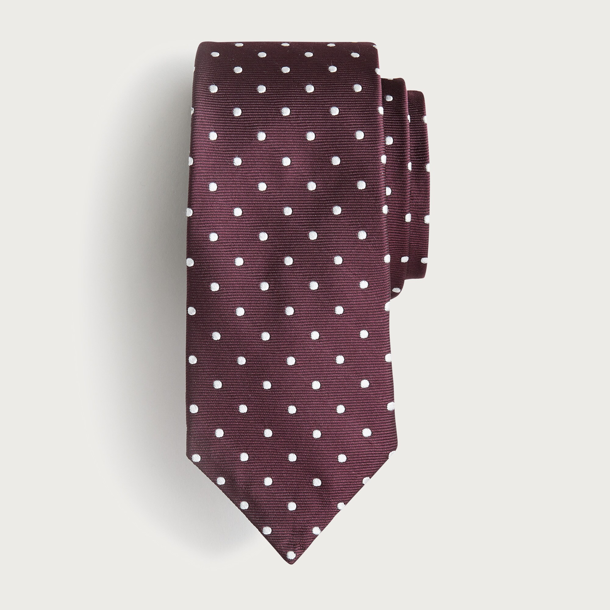 mens Italian silk repp tie in dot