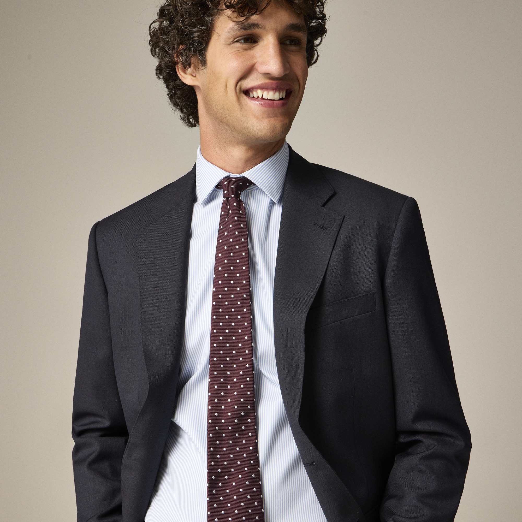 Italian silk repp tie in dot