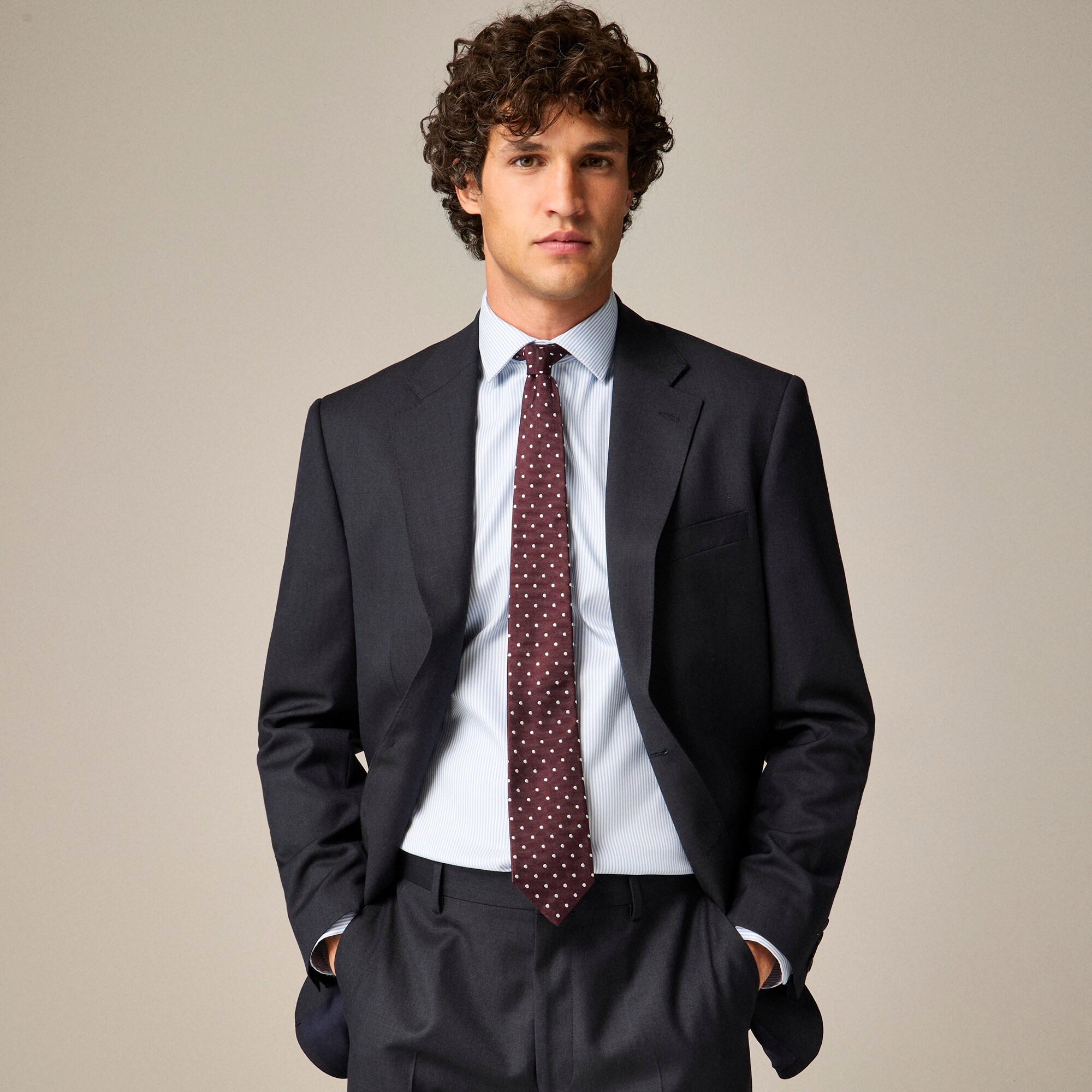 Italian silk repp tie in dot