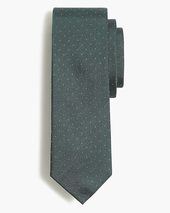 factory: silk pindot tie for men, right side, view zoomed