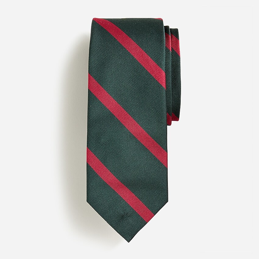 j.crew: english silk tie in diagonal stripe for men, right side, view zoomed