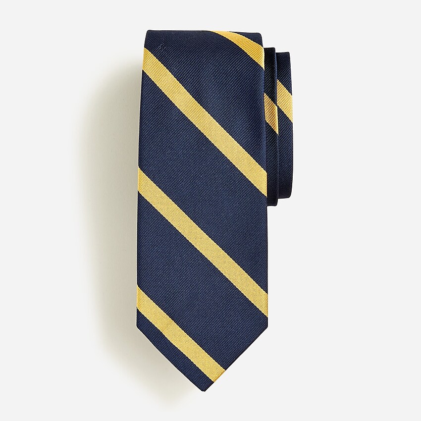 j.crew: english silk tie in diagonal stripe for men, right side, view zoomed
