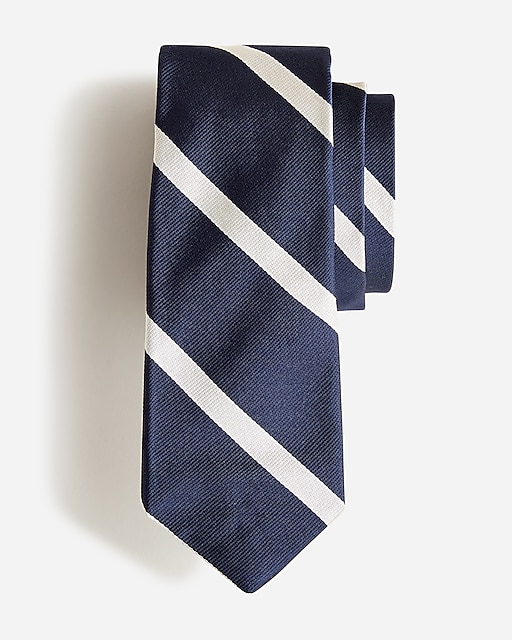 mens English silk tie in diagonal stripe