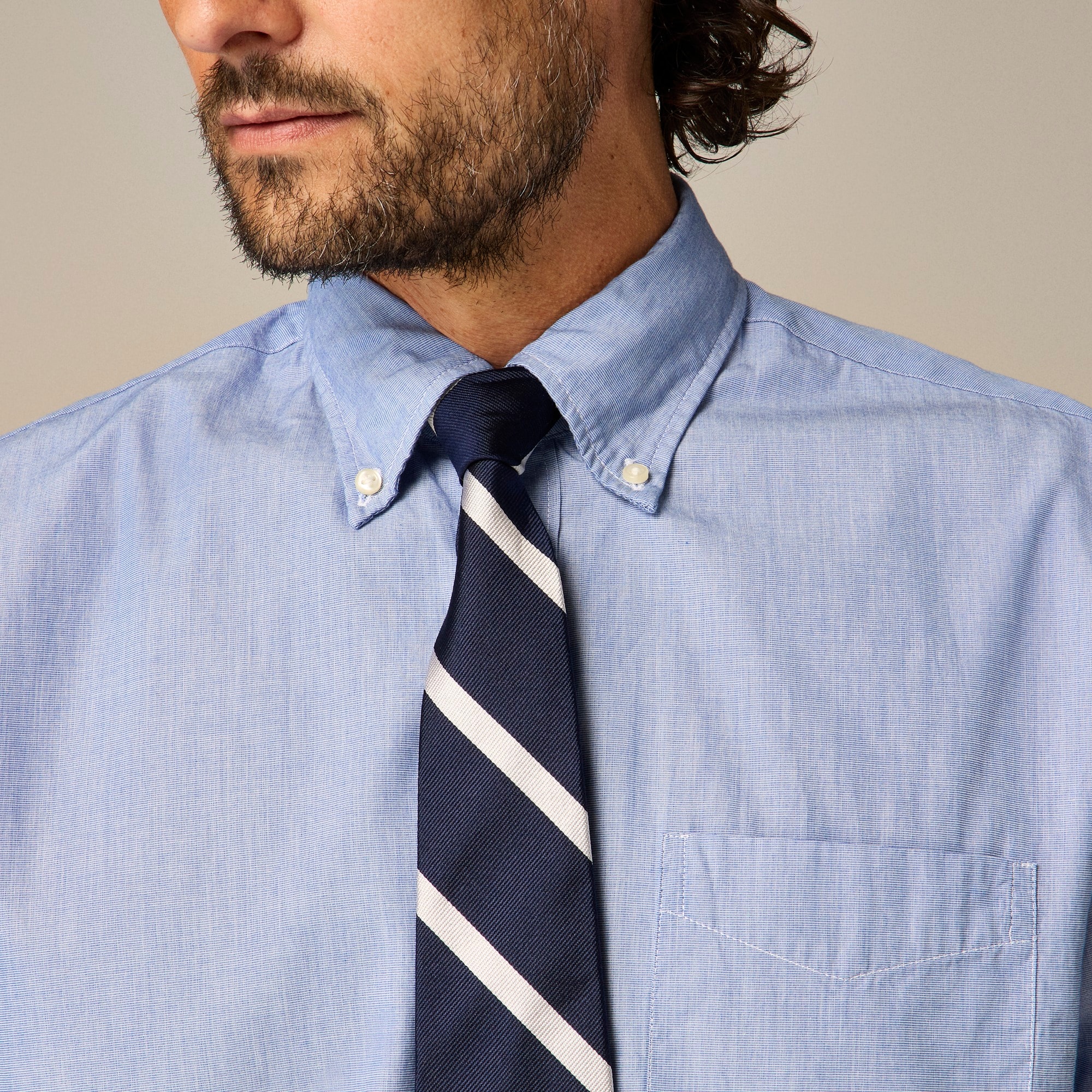 English Silk Tie In Diagonal Stripe For Men | J.Crew