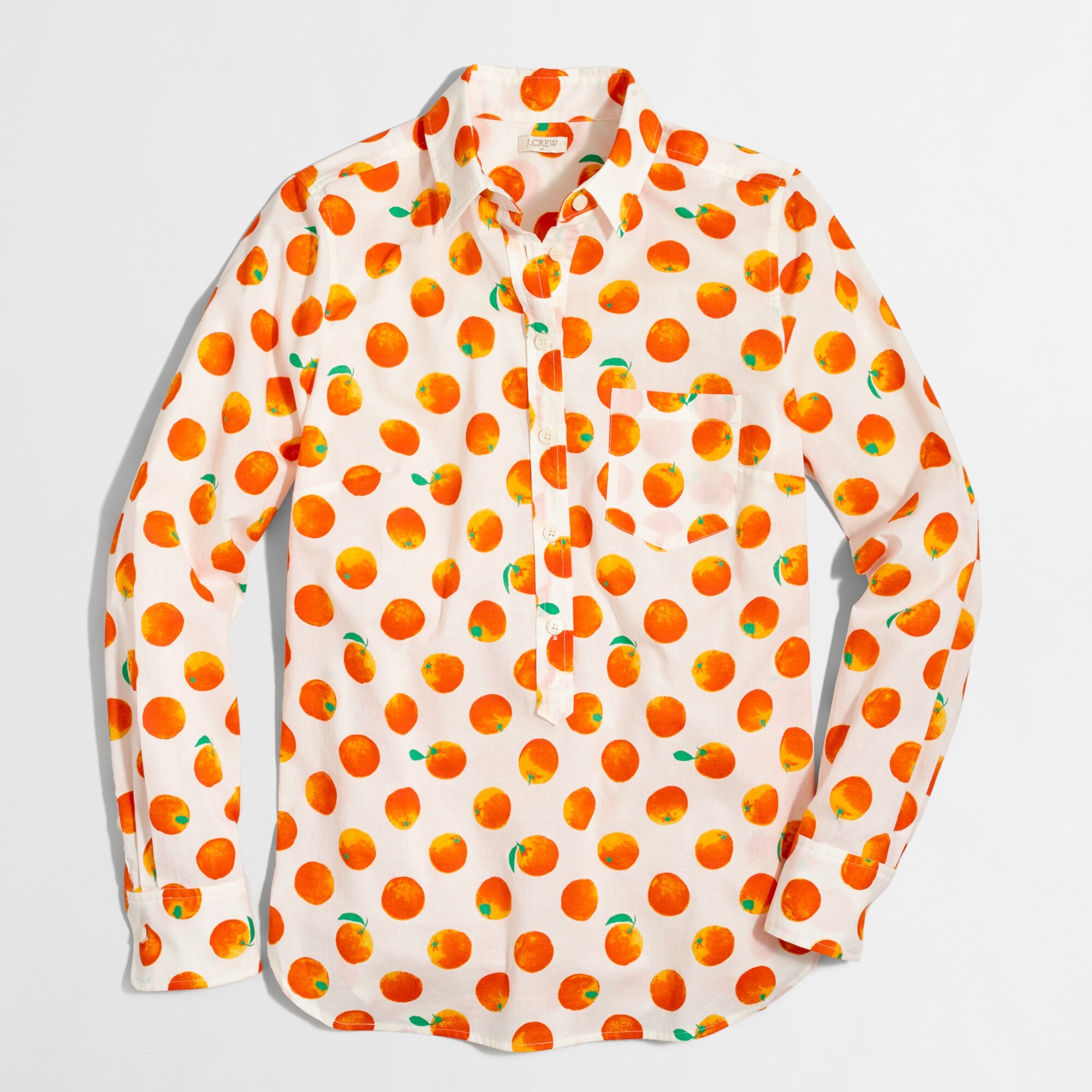 printed voile popover shirt for women