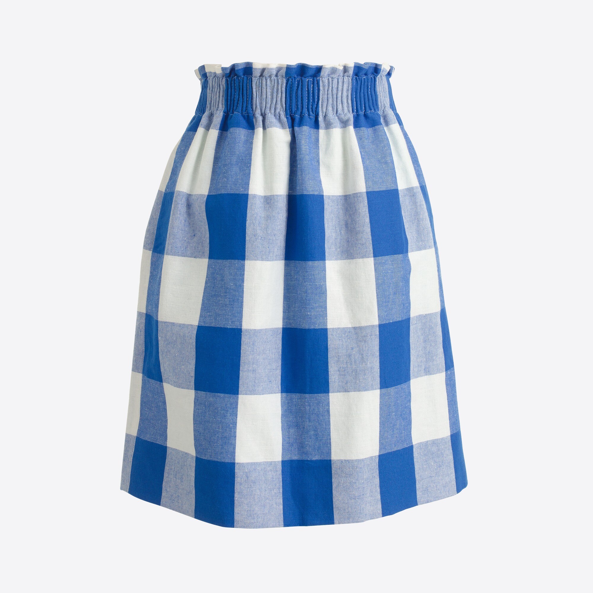 printed linen-cotton sidewalk mini skirt for women