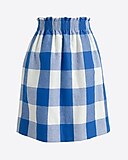 Printed linen-cotton sidewalk mini skirt