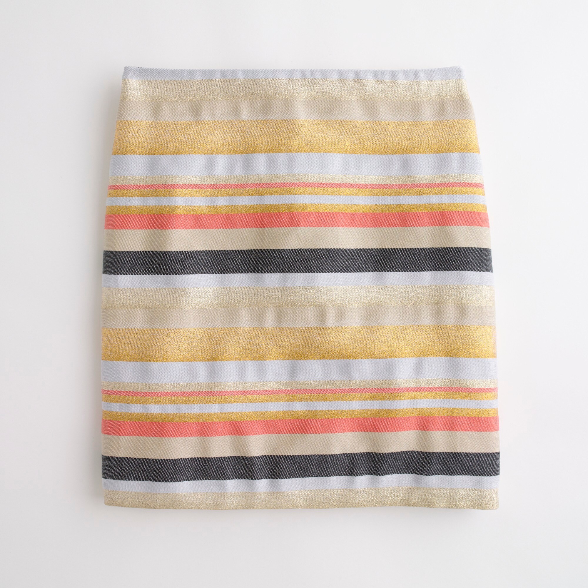 Shiny-striped mini skirt
