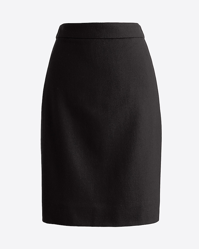 factory: pencil skirt in double-serge wool for women, right side, view zoomed