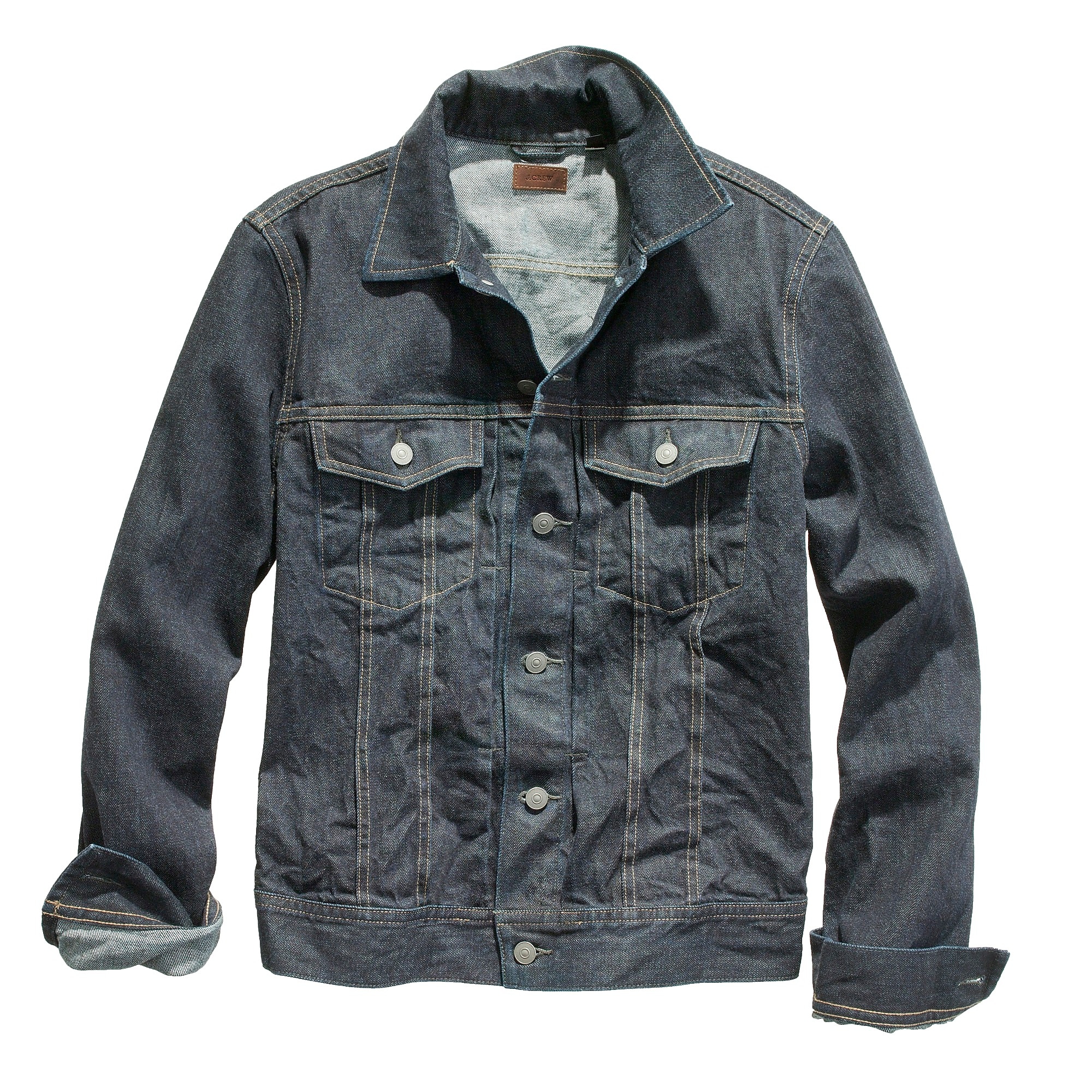 Denim jacket in medium worn wash : Men transitional jackets | J.Crew