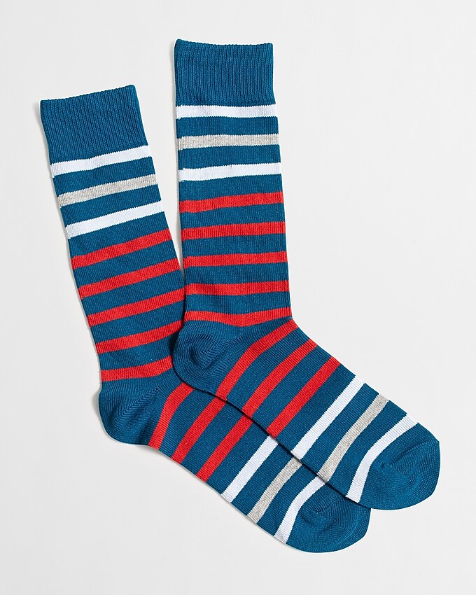 factory: contrast-stripe socks for men, right side, view zoomed