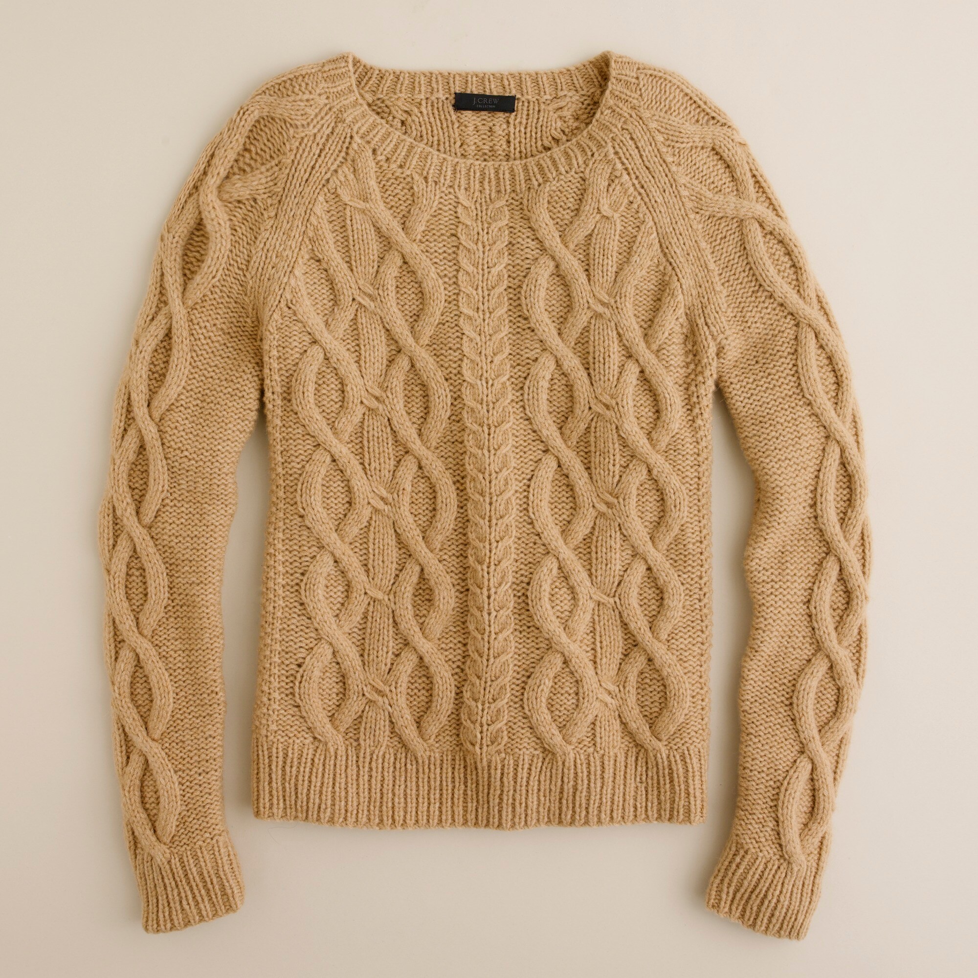 Italian camel cable sweater : | J.Crew
