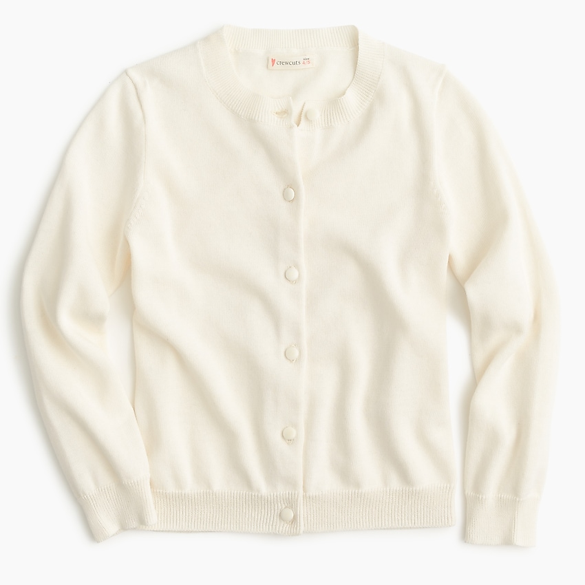 j.crew: girls' classic caroline cardigan sweater for girls, right side, view zoomed