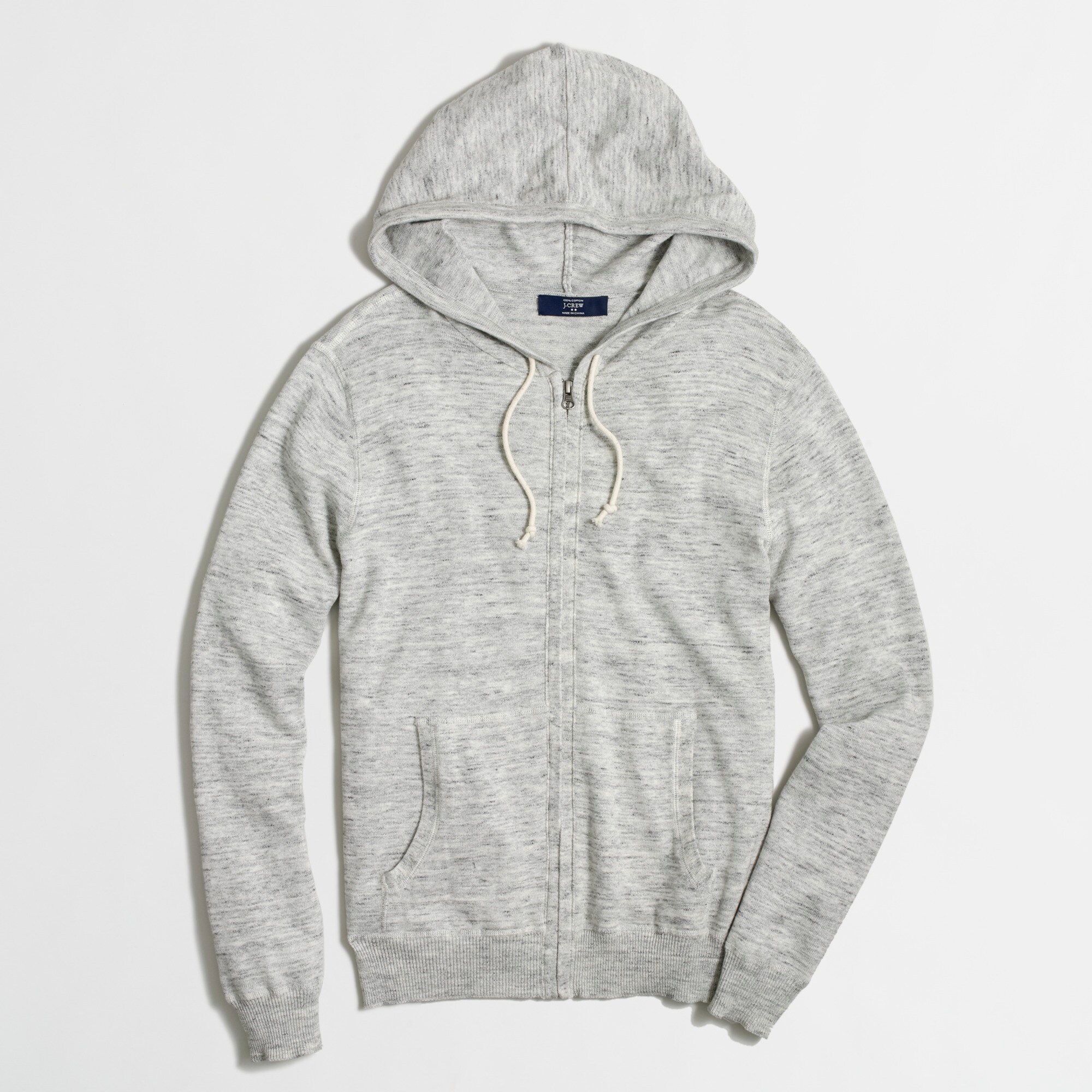 heathered full-zip hoodie for men