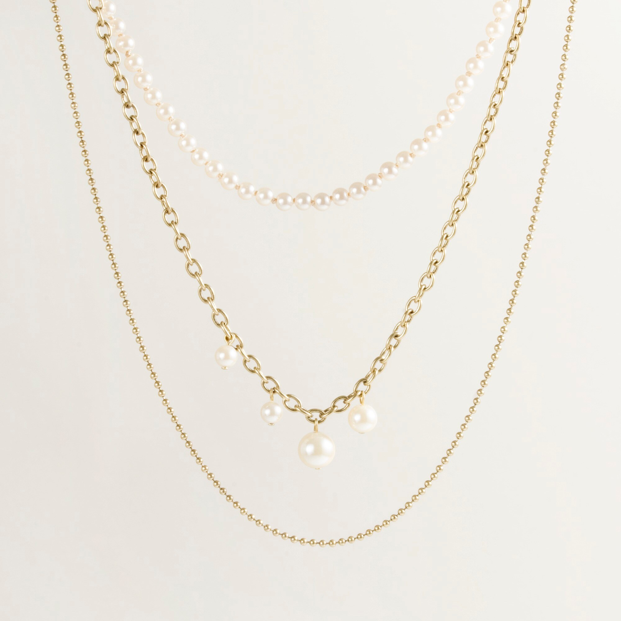 Pearl and chain necklace : | J.Crew