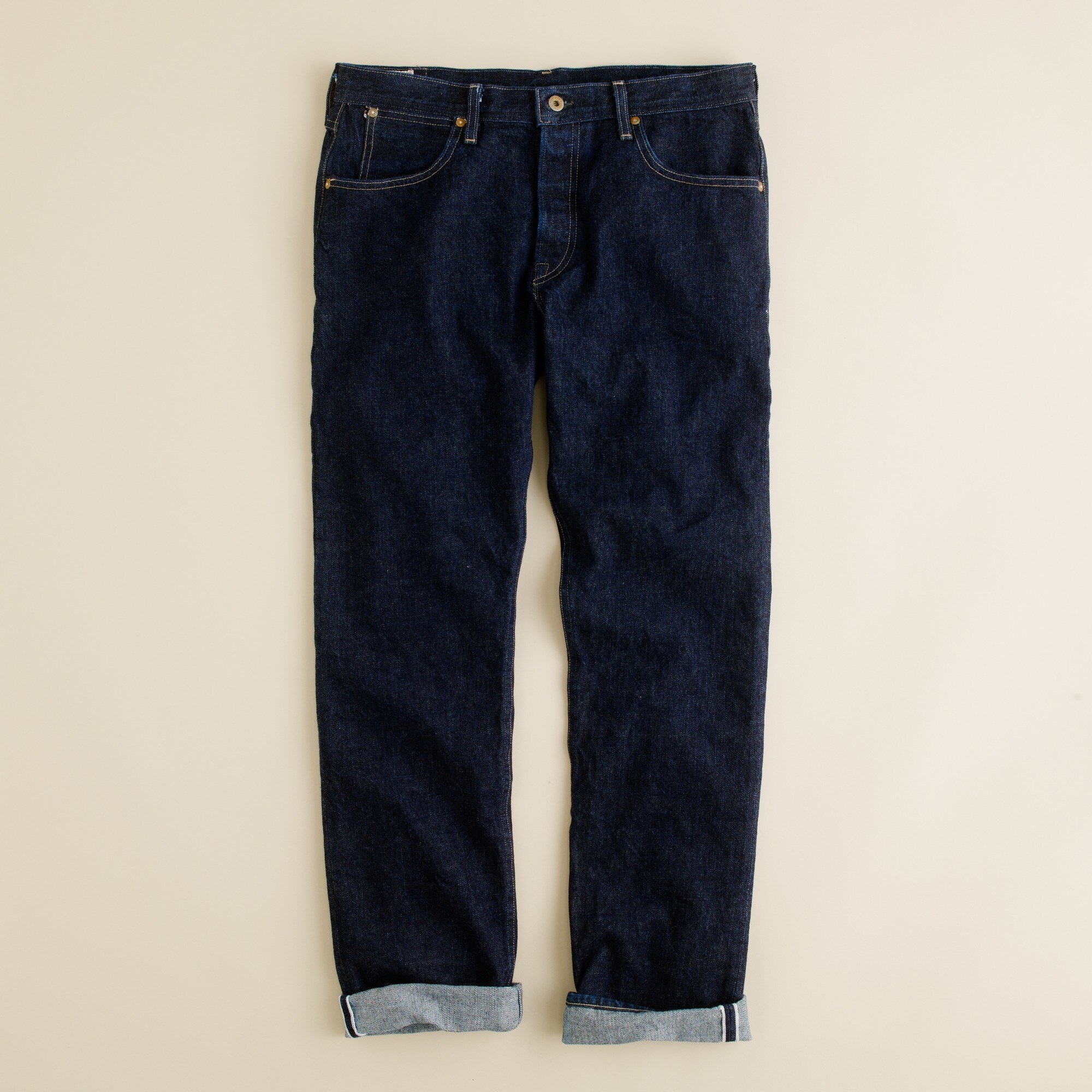Wallace & Barnes slim selvedge jean in rinse wash