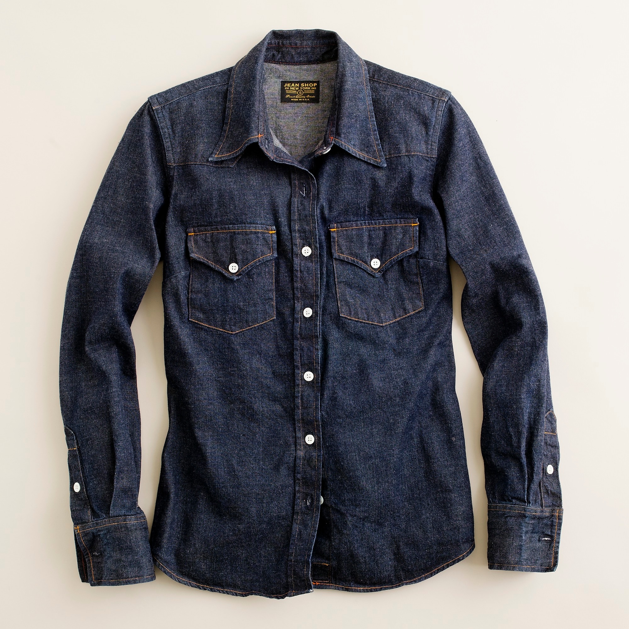 The Jean Shop® dark denim shirt : | J.Crew