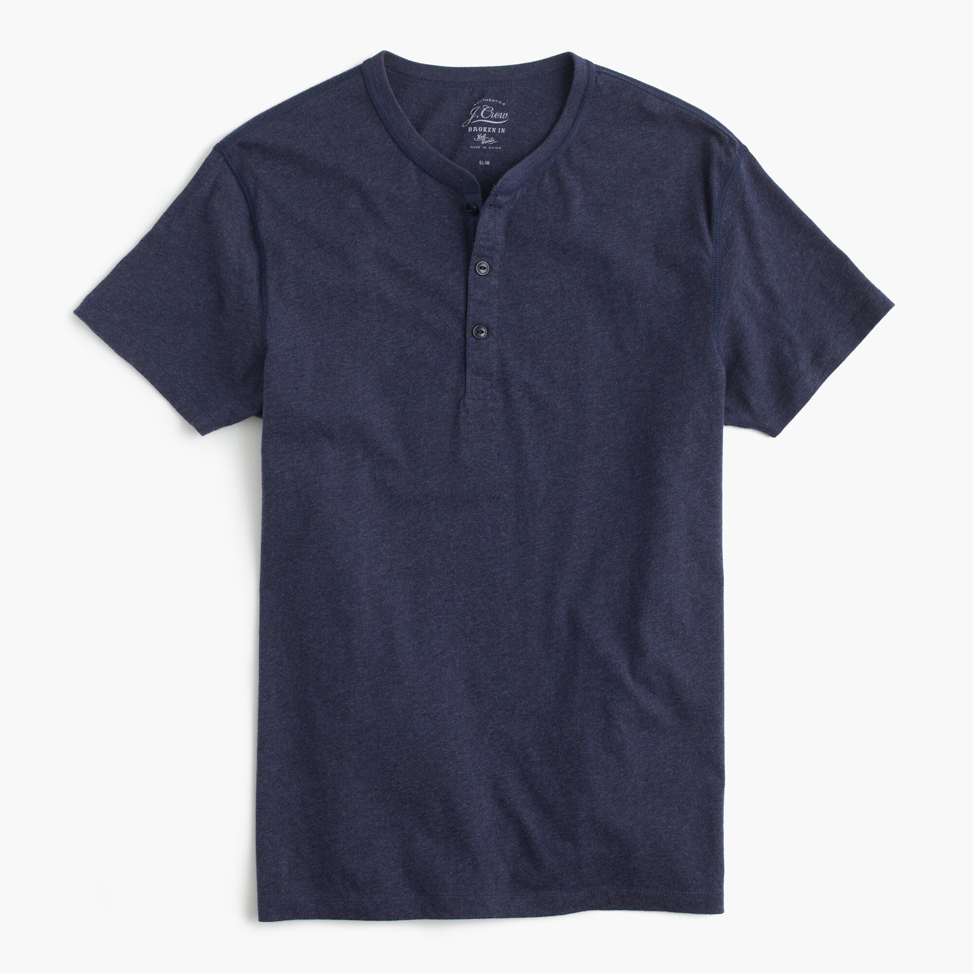 Slim broken-in short-sleeve henley