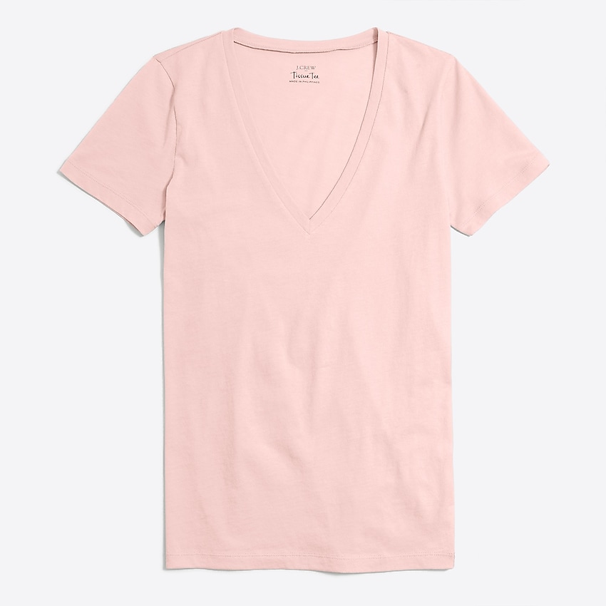factory: tissue v-neck tee for women, right side, view zoomed