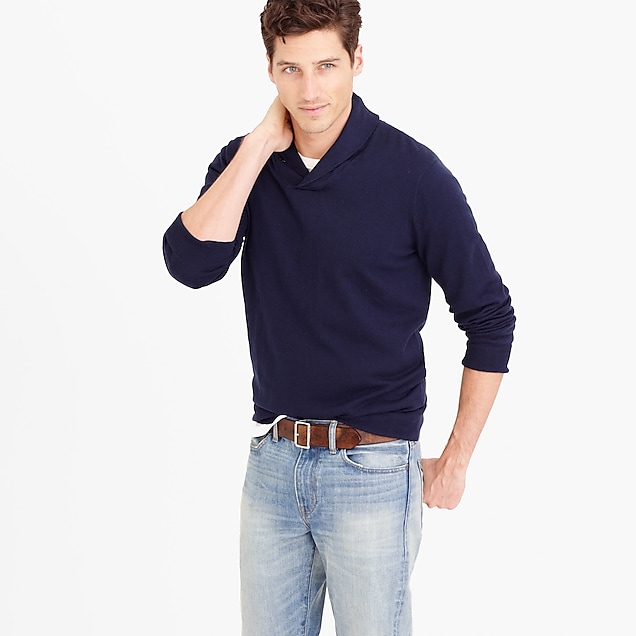 Men's Cotton-Cashmere Shawl-Collar Sweater - Men's Sweaters | J.Crew