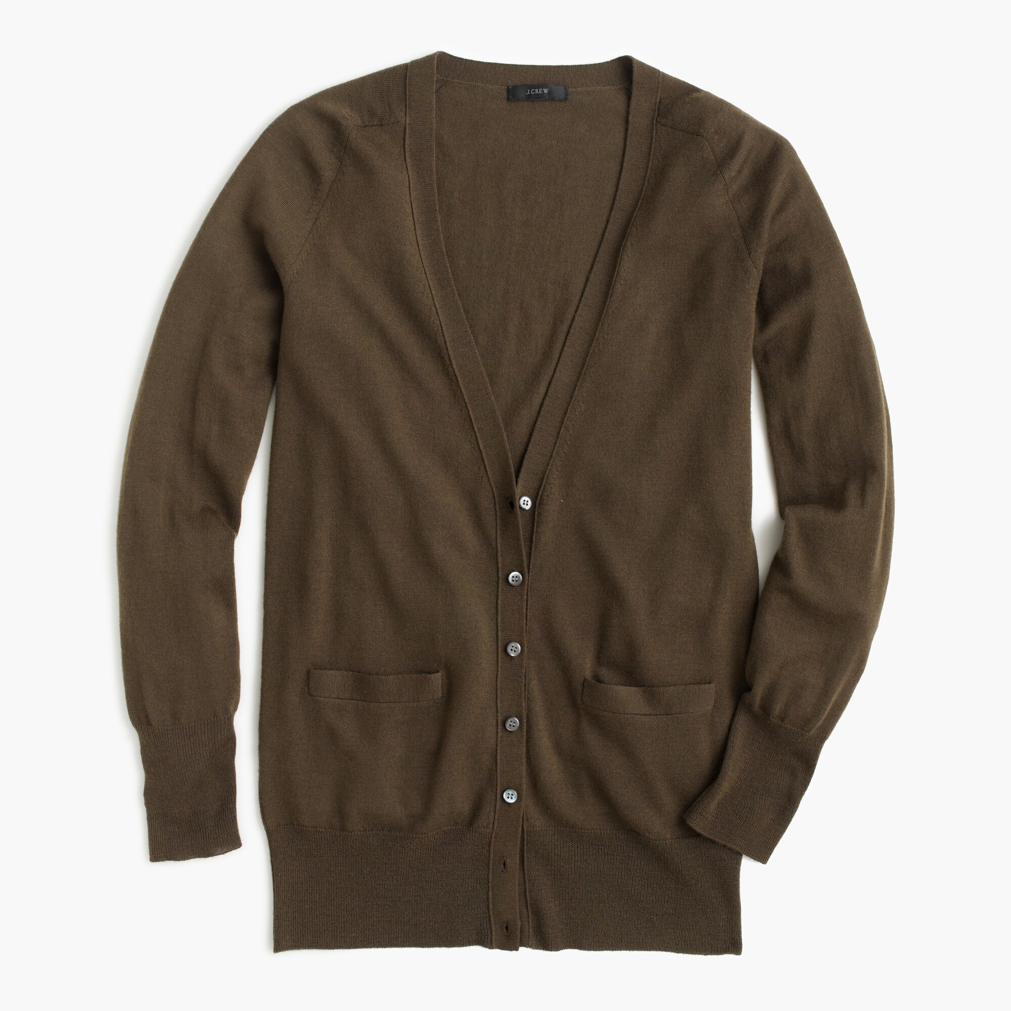 Classic merino wool long cardigan sweater