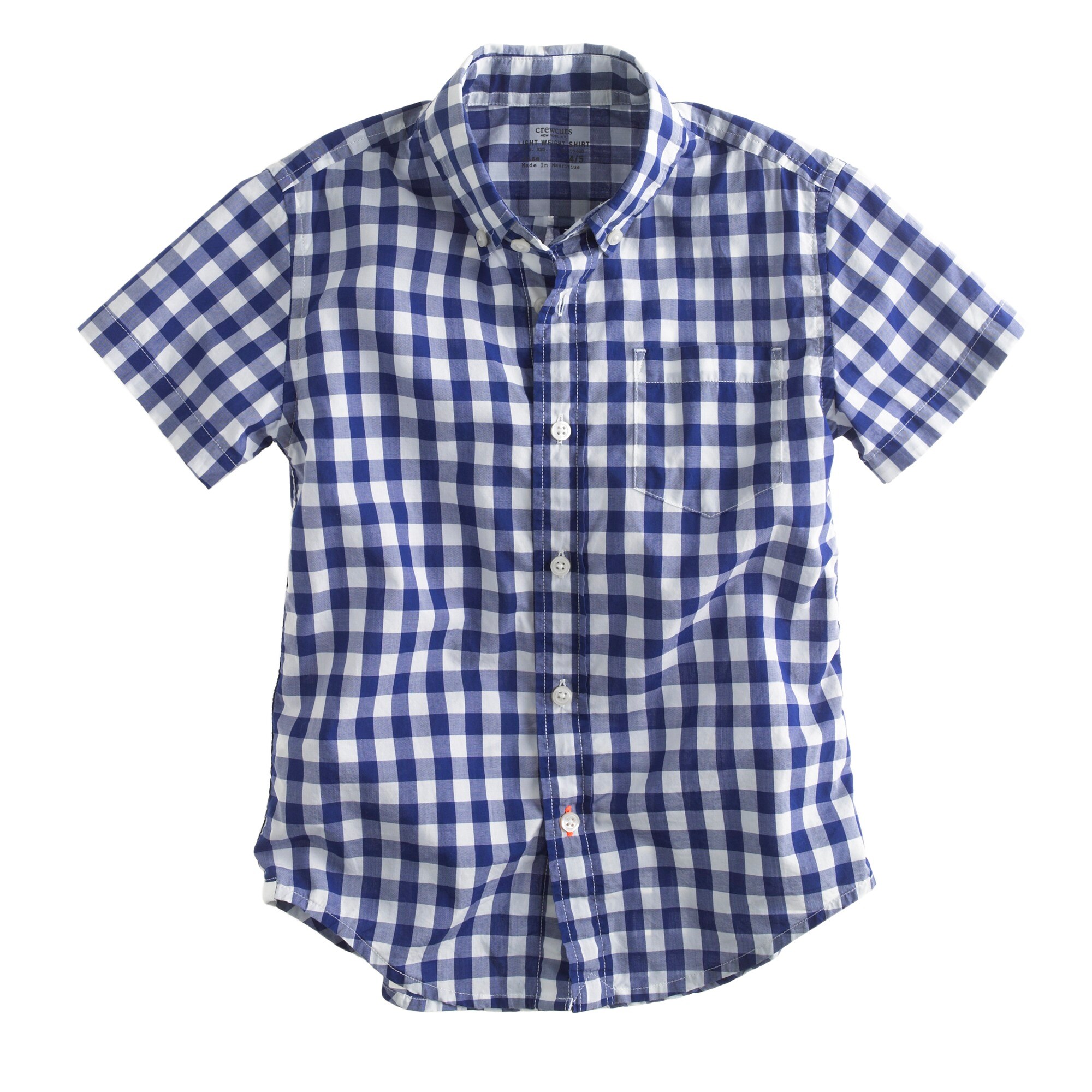 Boys' Secret Wash short-sleeve shirt in medium gingham : Boy short ...