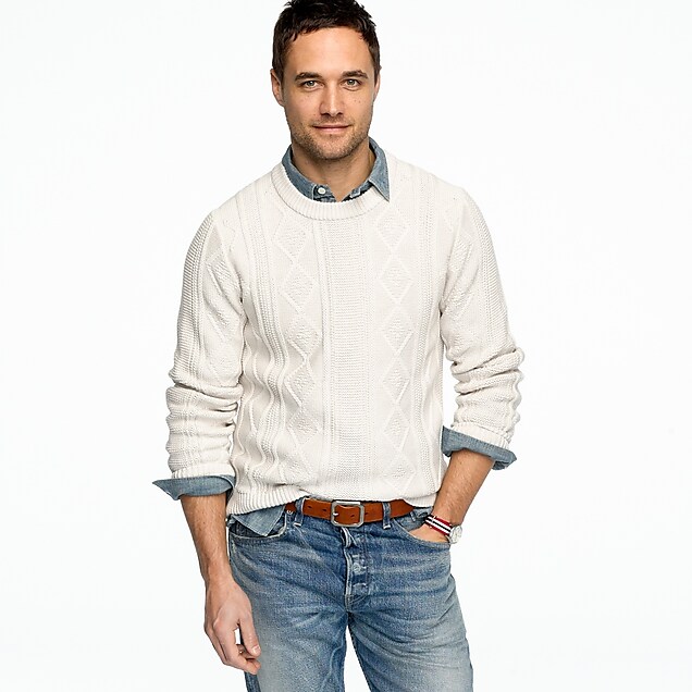 Cotton cable sweater : | J.Crew