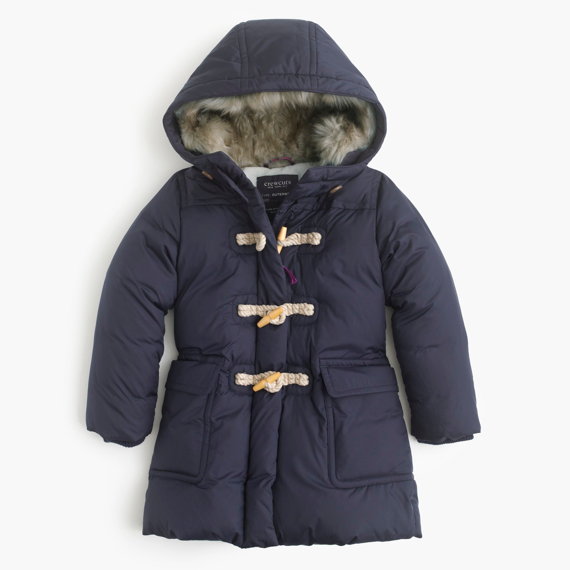 Girls' toggle puffer coat