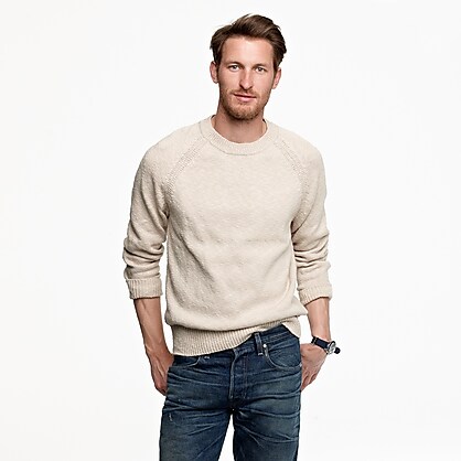 Textured slub cotton crewneck sweater : cotton | J.Crew