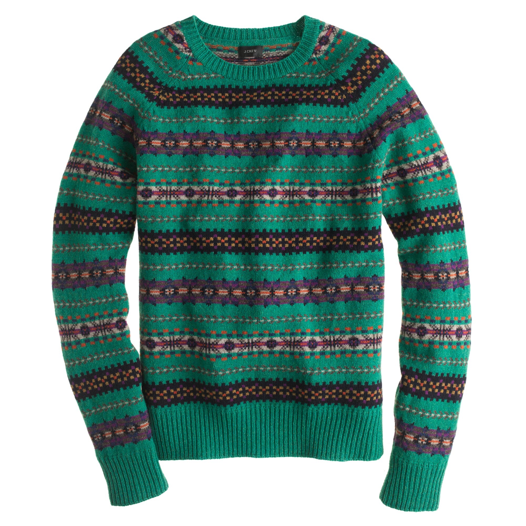 Alpine Fair Isle sweater in heather emerald : | J.Crew