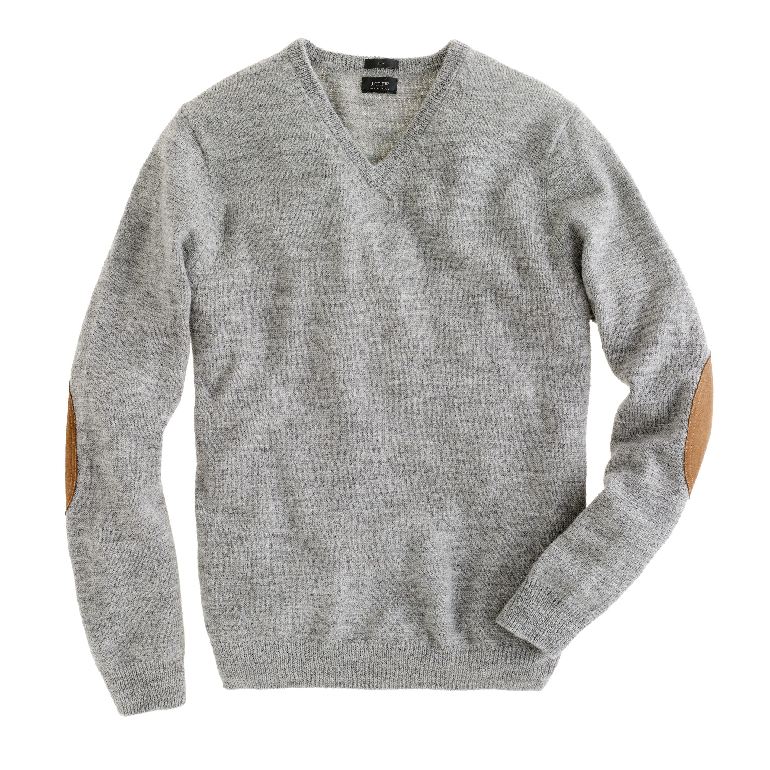 Slim rustic merino V-neck elbow-patch sweater : | J.Crew