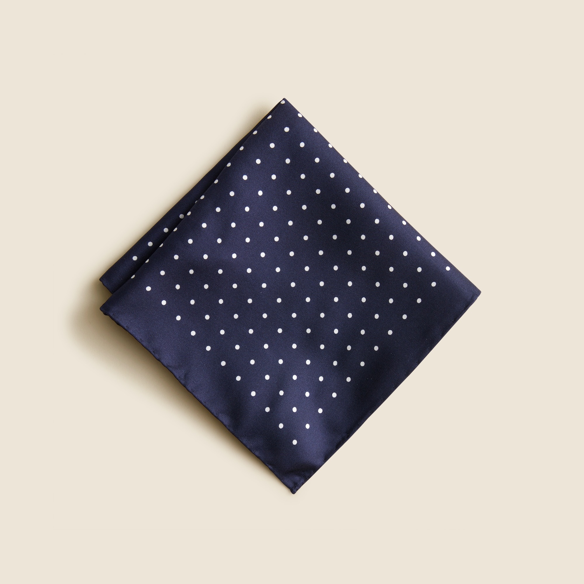 Italian silk pocket square in classic dot