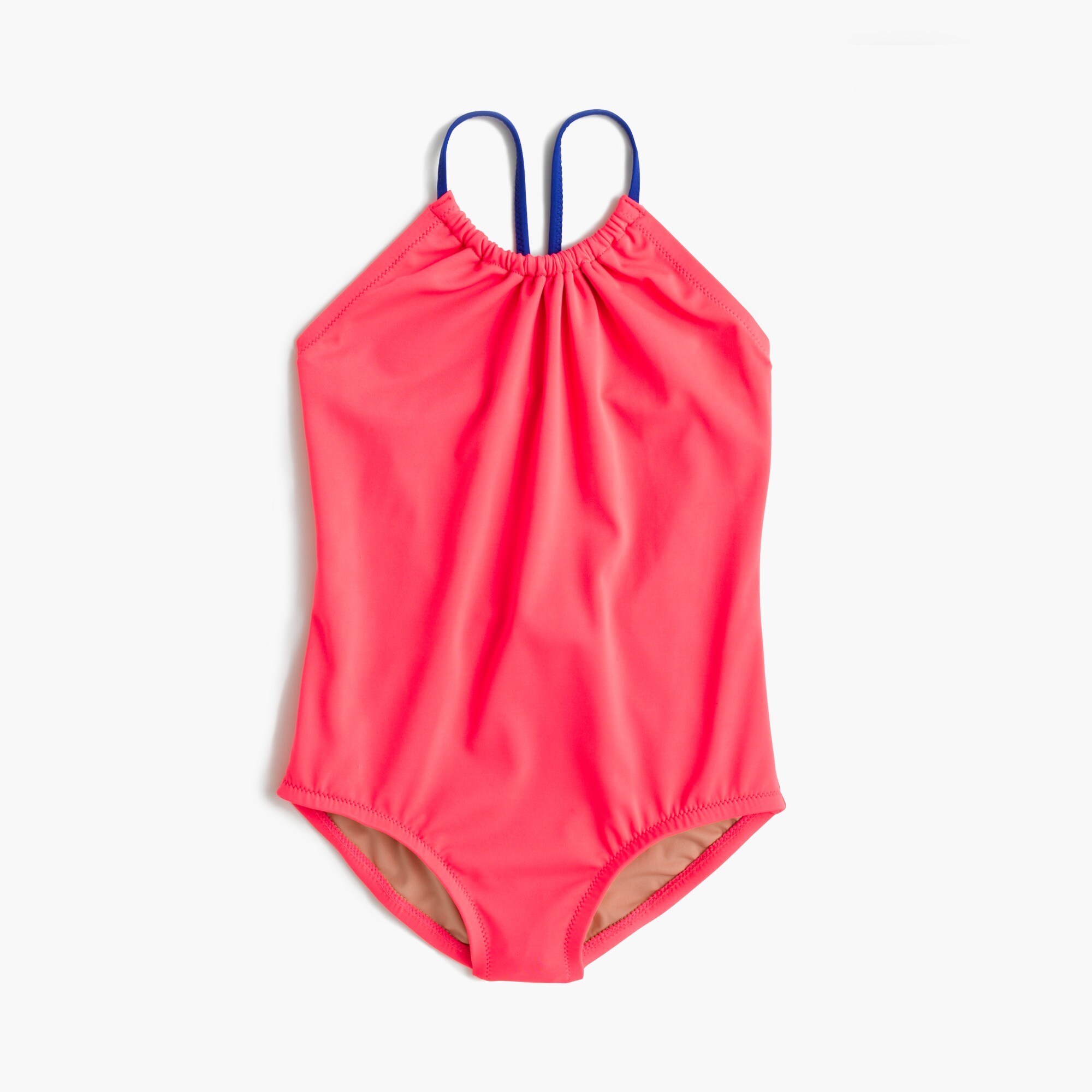 Girls' racerback neon one-piece swimsuit