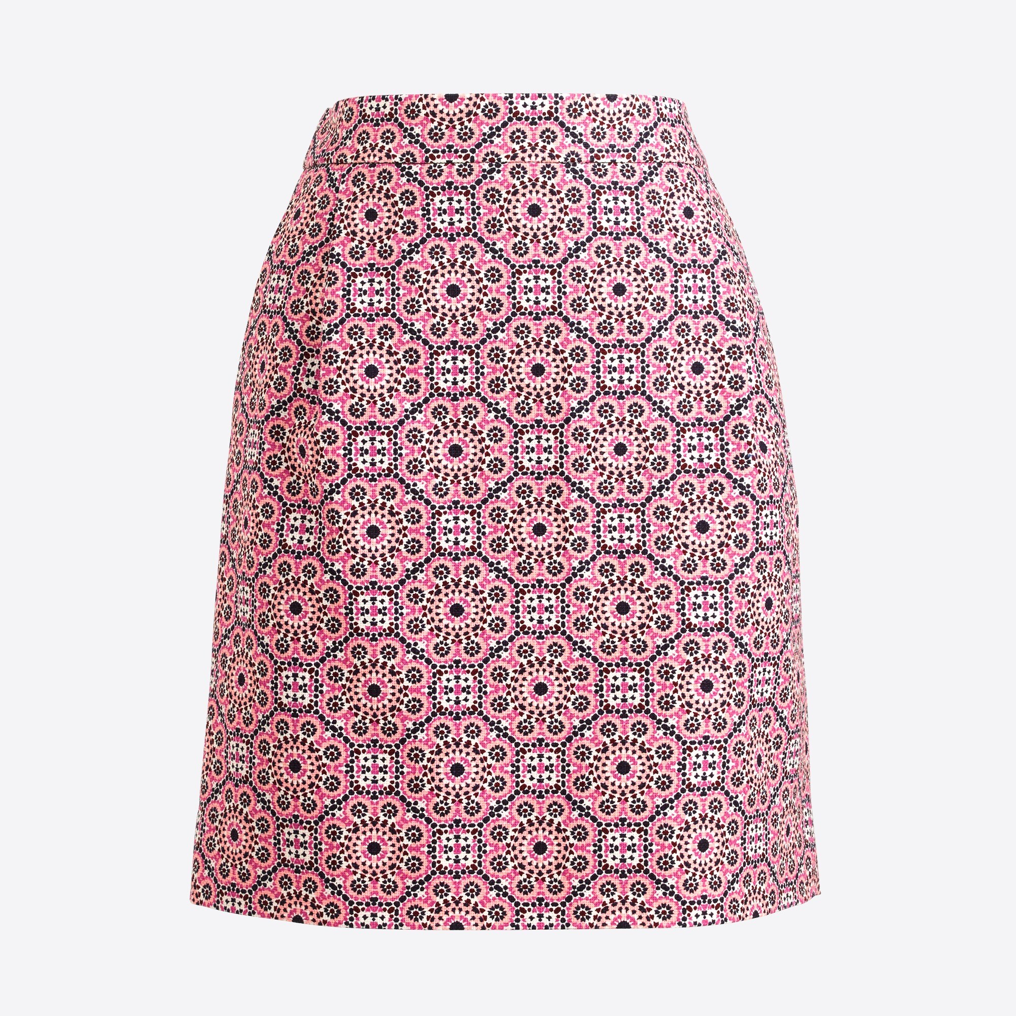 Printed basketweave mini skirt