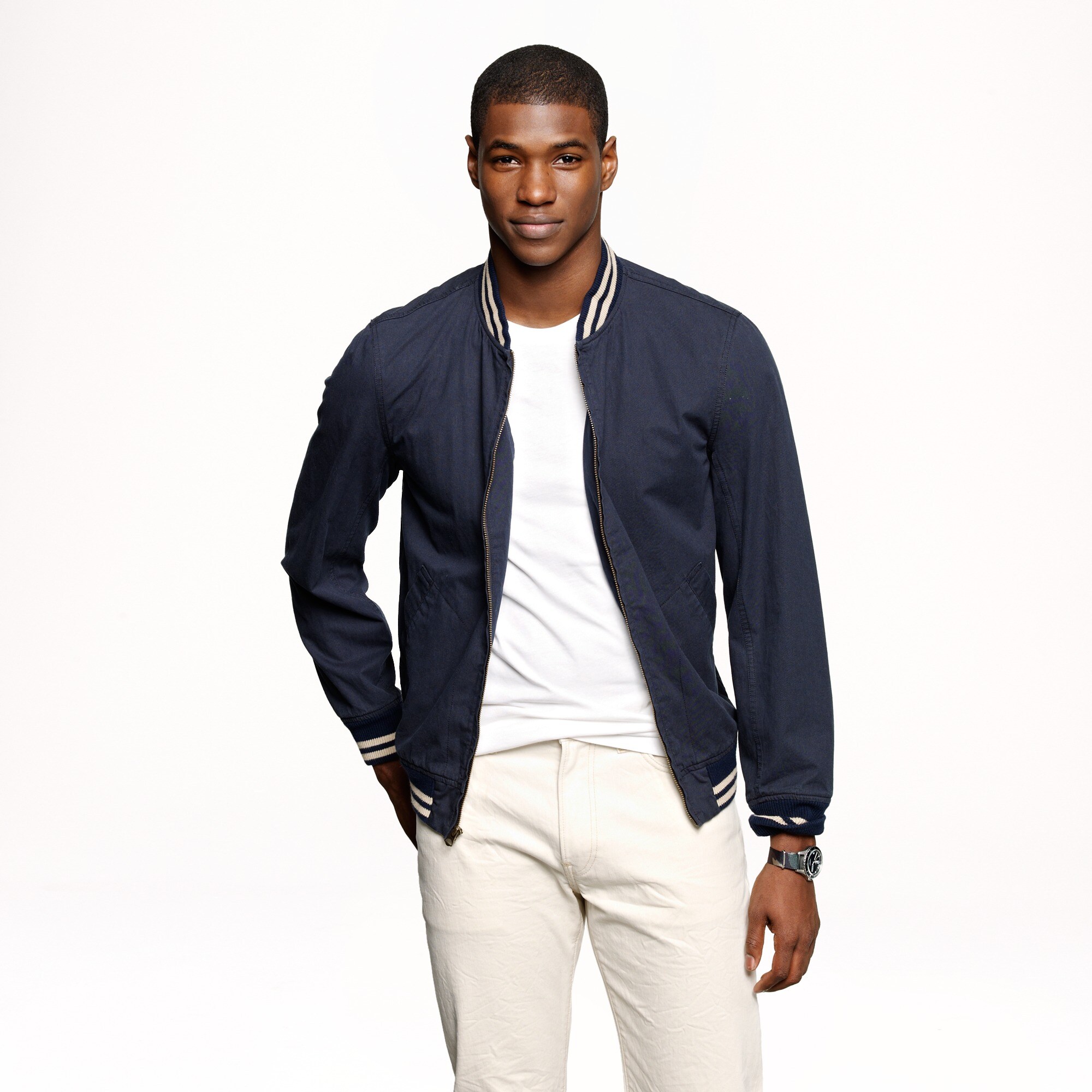 Wallace Barnes Baseball Bomber Jacket In Japanese Cotton Men