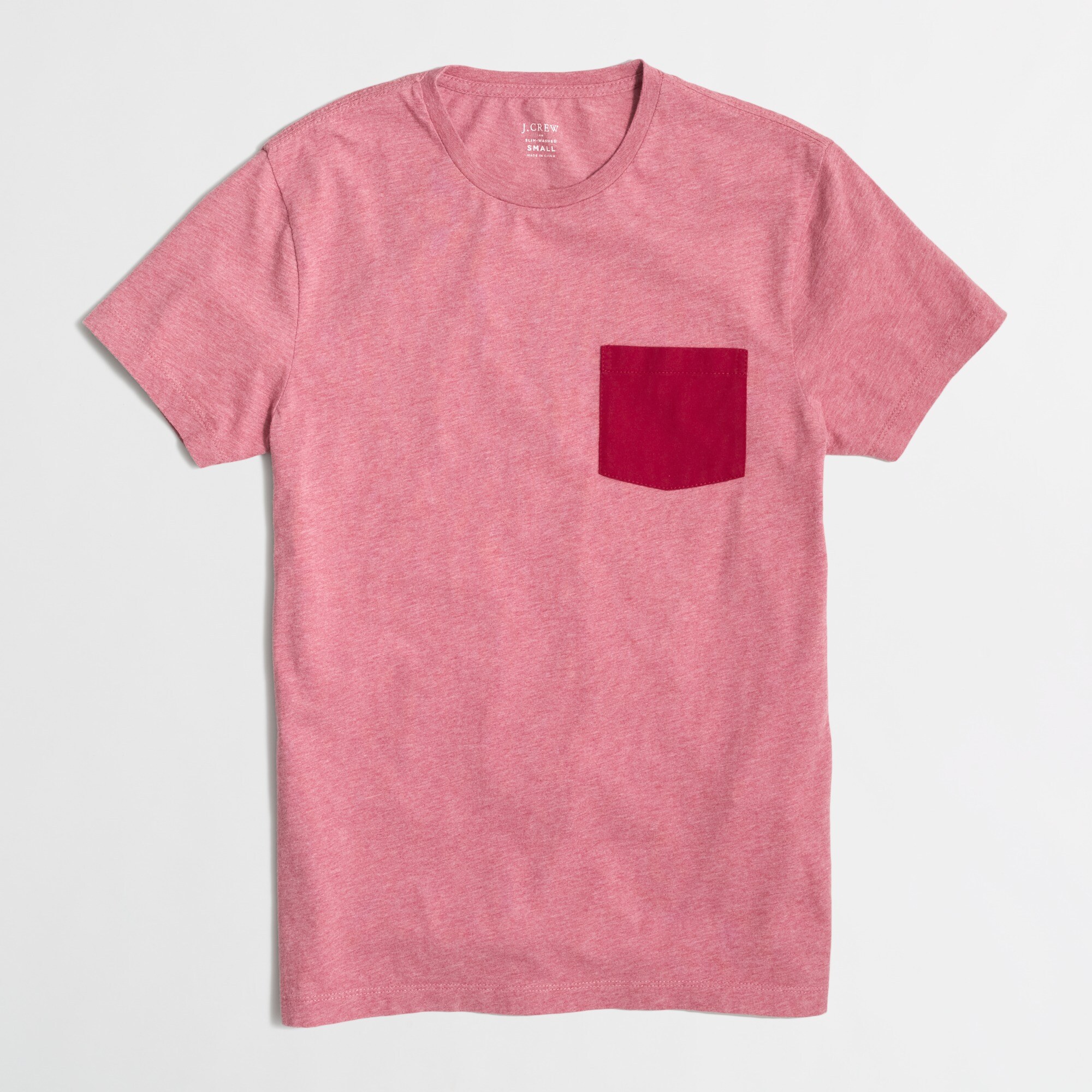 slim contrast-pocket tee for men