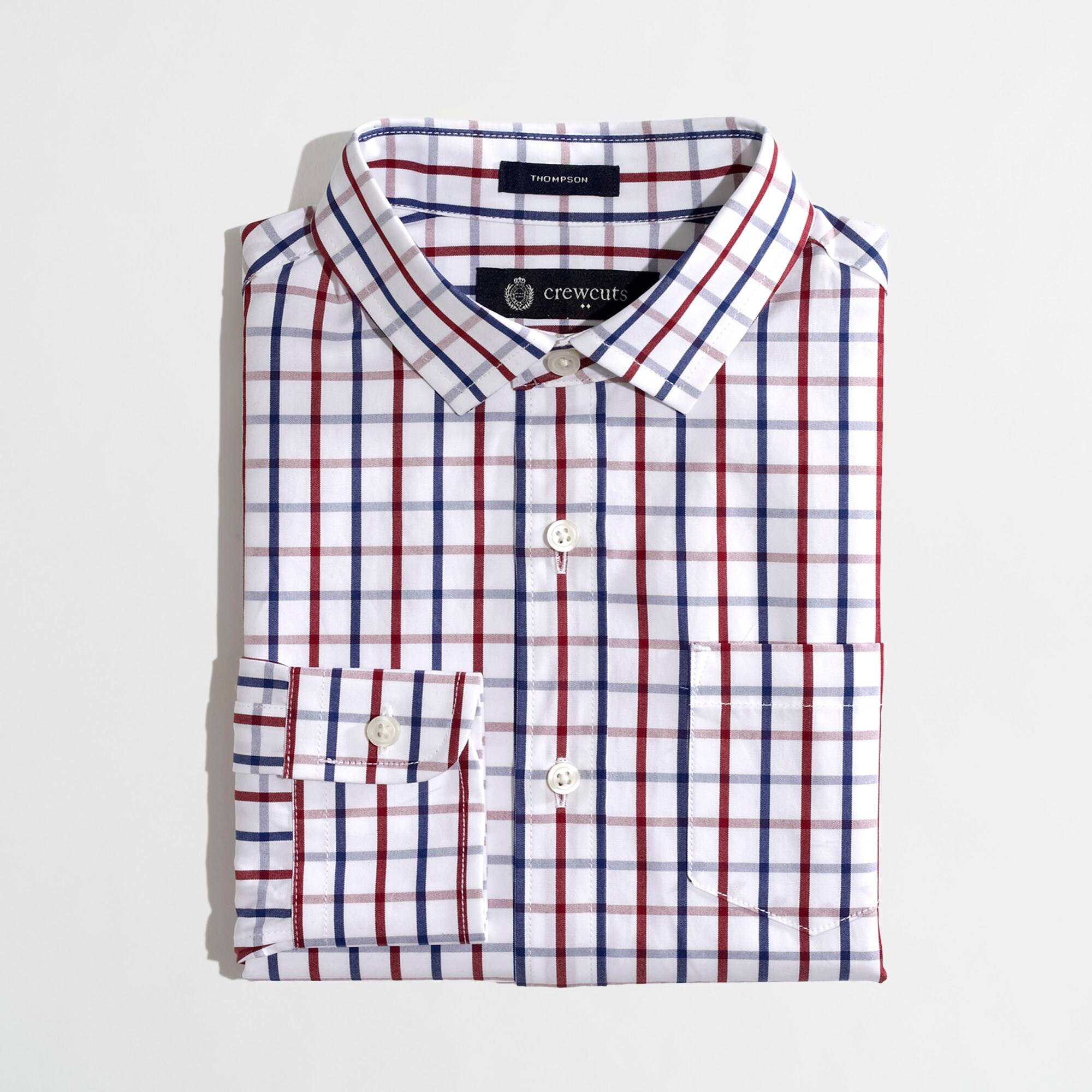 Boys' patterned Thompson spread-collar dress shirt