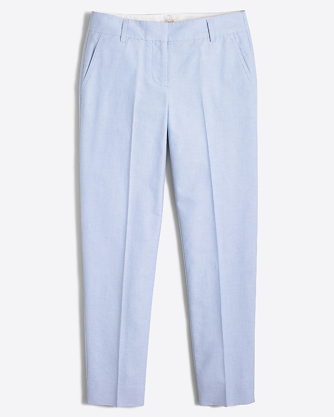 factory: skimmer pant in cotton oxford for women, right side, view zoomed