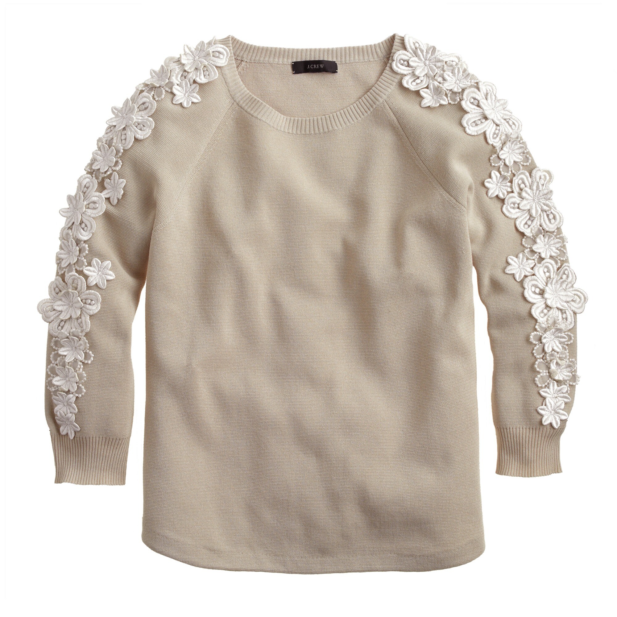Flower-sleeve sweater