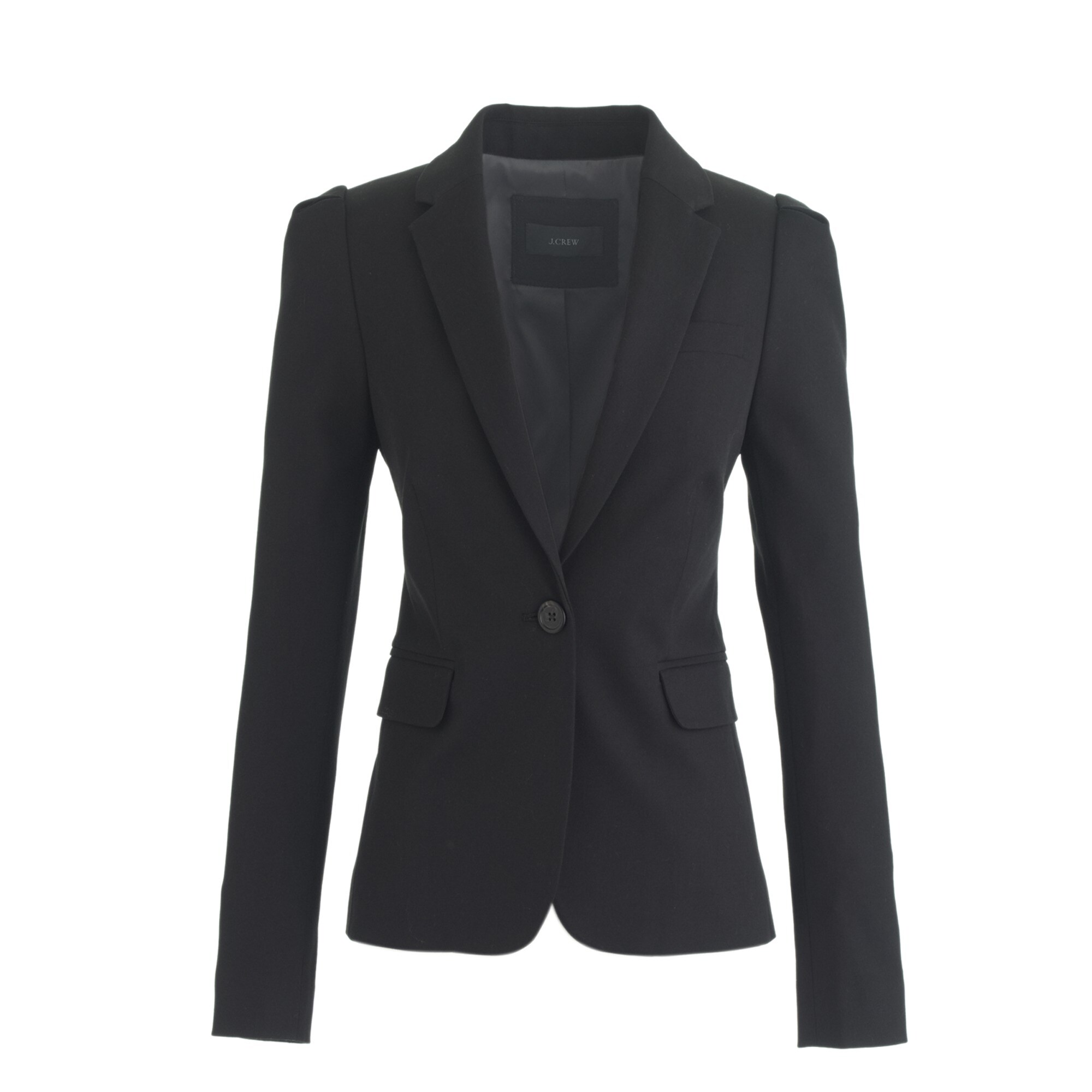 Puff-sleeve blazer in stretchy cotton