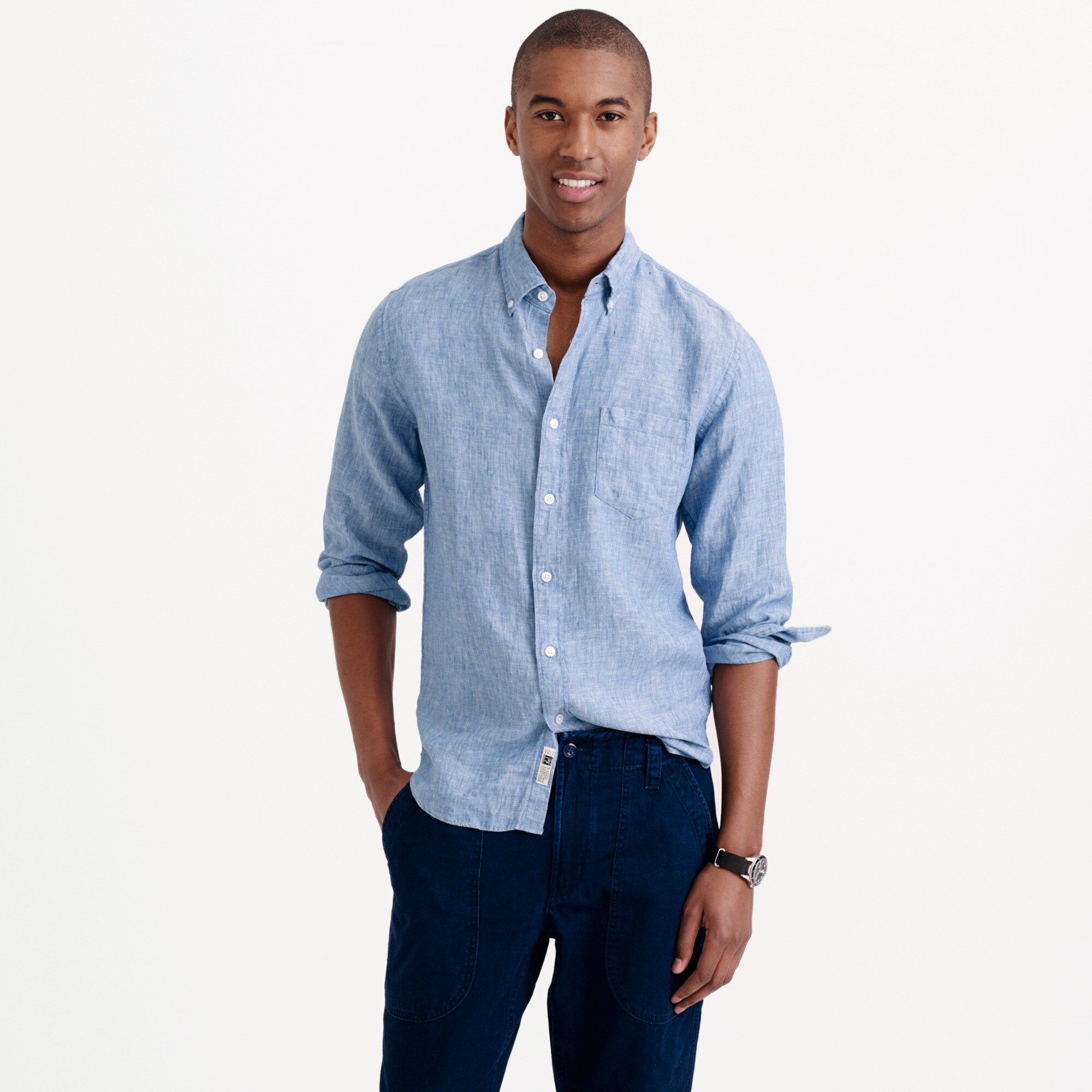 denim linen shirt